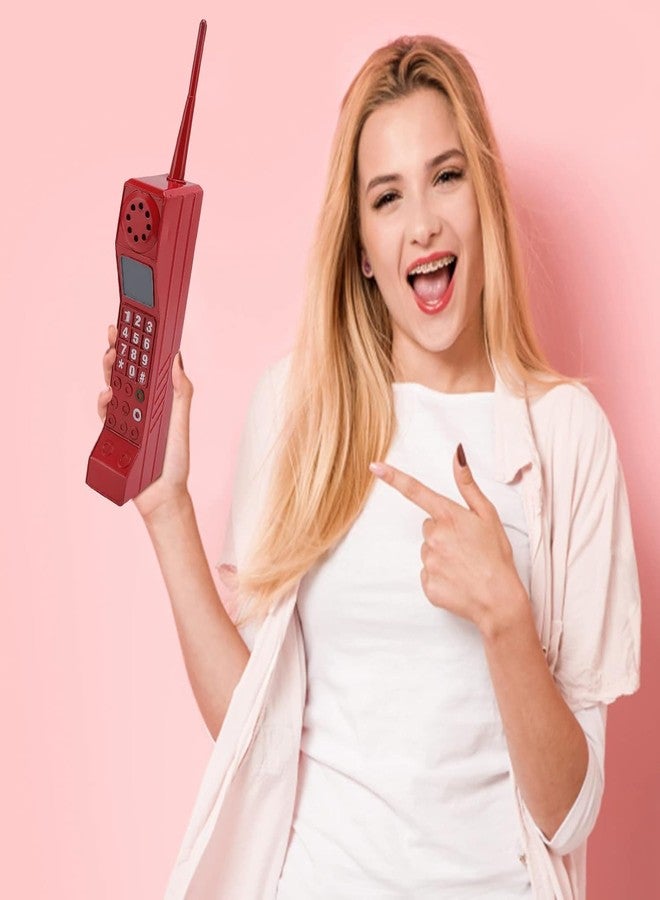Pilipane Retro Brick Cell Phoness Ornament, 80s 90s Vintage Brick Mobile Phoness Model Halloween Party Decorations Old Fashioned Cell Phoness Model Photography Props Home Living Room (Red) - Image 1
